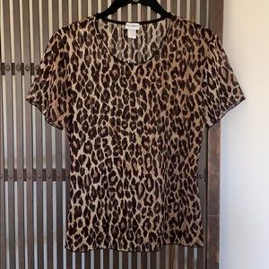 Dolce and Gabbana animal print sheer top